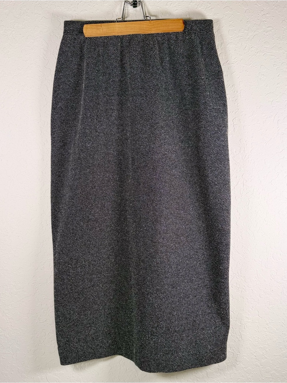Worthington Gray Knit Midi Pencil Skirt Large Tall Career Office Stretch